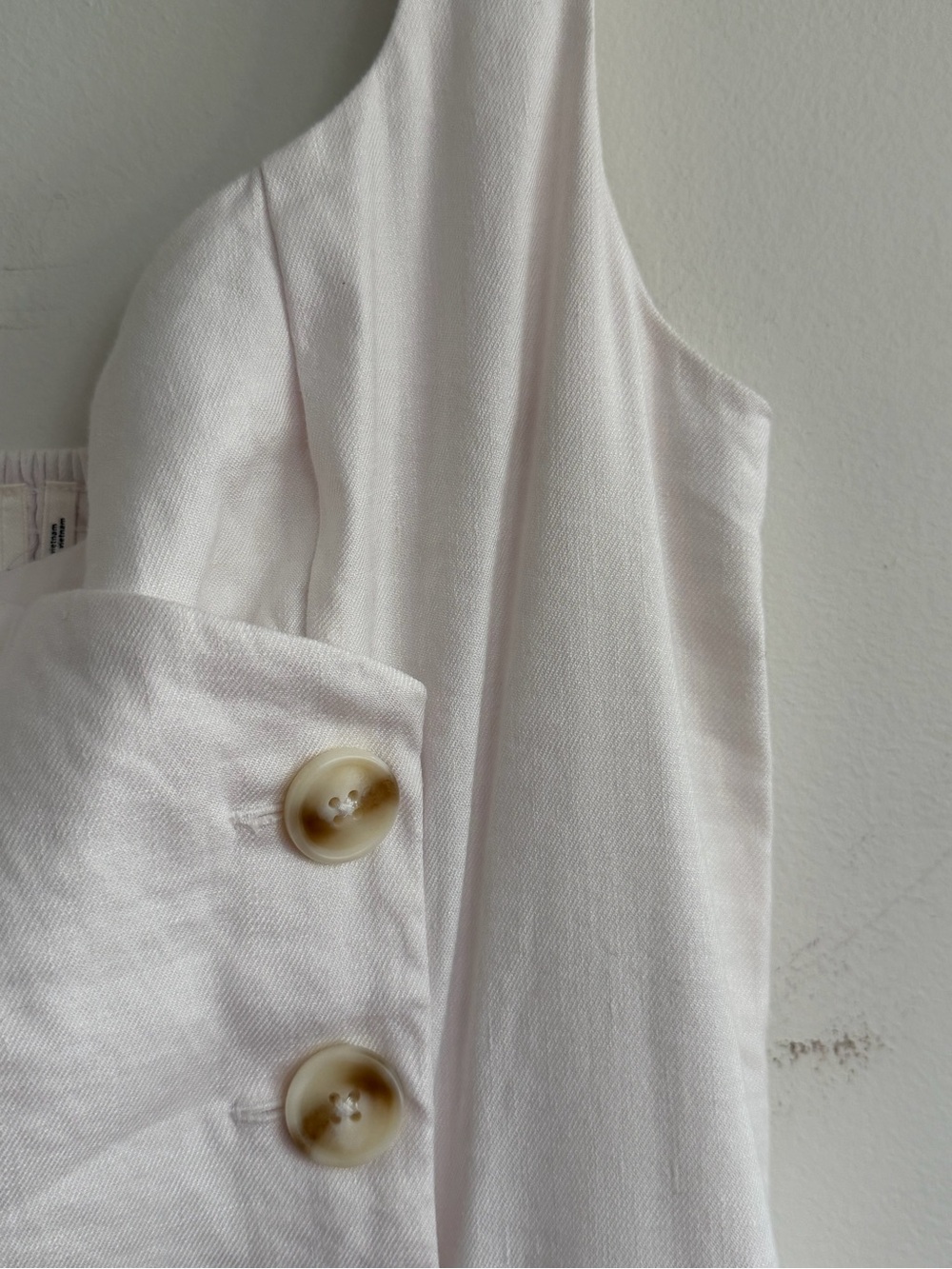 Anthropologie Sleeveless Square-Neck Linen Button Wrap Midi Dress Medium - Picture 6 of 14